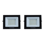 Kit 2 Refletor Holofote Led 3000K Prova D'Água 50W 4000L