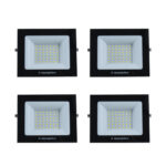 Kit 4 Refletor Holofote Led 3000K Prova D'Água 50W 4000L