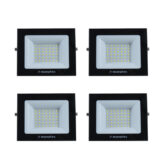 Kit 4 Refletor Holofote Led 3000K Prova D'Água 50W 4000L