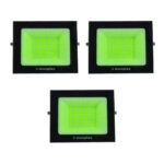 Kit 3 Refletor Holofote Slim Led Prova D'Água Verde 10W 800L