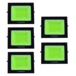 Kit 5 Refletor Holofote Slim Led Prova D'Água Verde - 10W 800L