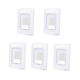 Kit 5 Luminária De Emergência De Embutir 4×2 – 100L 1W – Bivolt – LED