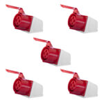 Kit 5 und. Tomadas Industriais 3P+T 380/415V Vermelho - 32A
