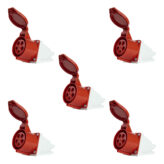 Kit 5und. Tomadas Industriais 3P+T+Neutro 380/415V Vermelho - 16A