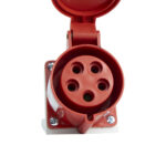 Kit 5und. Tomadas Industriais 3P+T+Neutro 380/415V Vermelho - 16A - Imagem 3