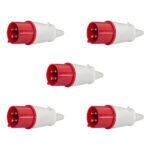 Kit 5x Plug Industrial 3P+T 380/415V Vermelho - 16A