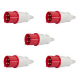 Kit 5x Plug Industrial 3P+T 380/415V Vermelho - 32A
