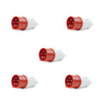 Kit 5x Plug Industrial 3P+T+Neutro 380/415V Vermelho  - 32A