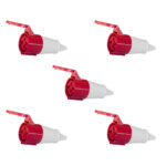 Kit 5 Acoplamento Plug Industrial 3P+T 380/415V Vermelho 16A