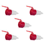 Kit 5 Acoplamento Plug Industrial 3P+T 380/415V Vermelho 16A