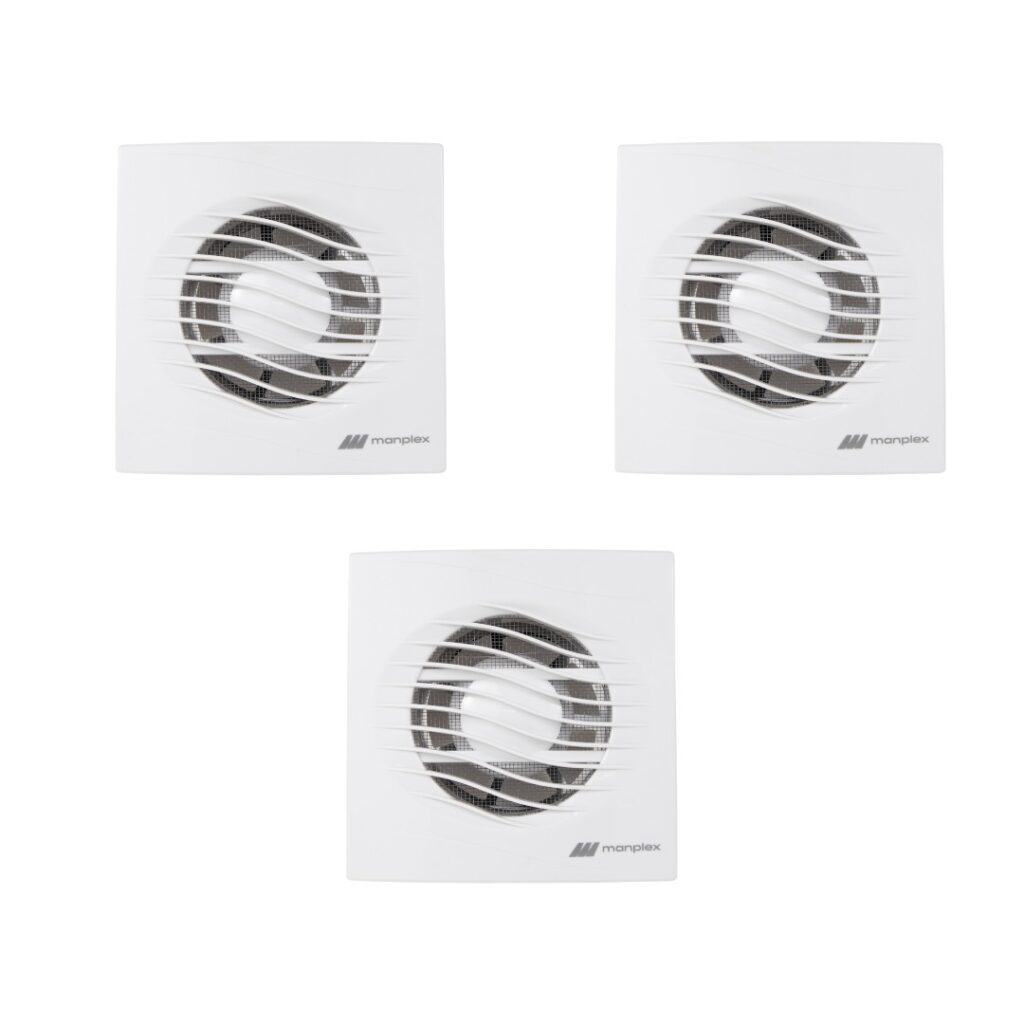 Kit 3 un. de Exaustor Residencial Para Banheiro Bivolt - 100mm - Imagem 1