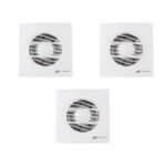 Kit 3 un. de Exaustor Residencial Para Banheiro Bivolt - 100mm