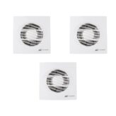 Kit 3 un. de Exaustor Residencial Para Banheiro Bivolt - 100mm