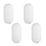 Kit 4 Und. Arandela Tartaruga Branca Led 6500k Ip65 - 18w - 1440 Lumens