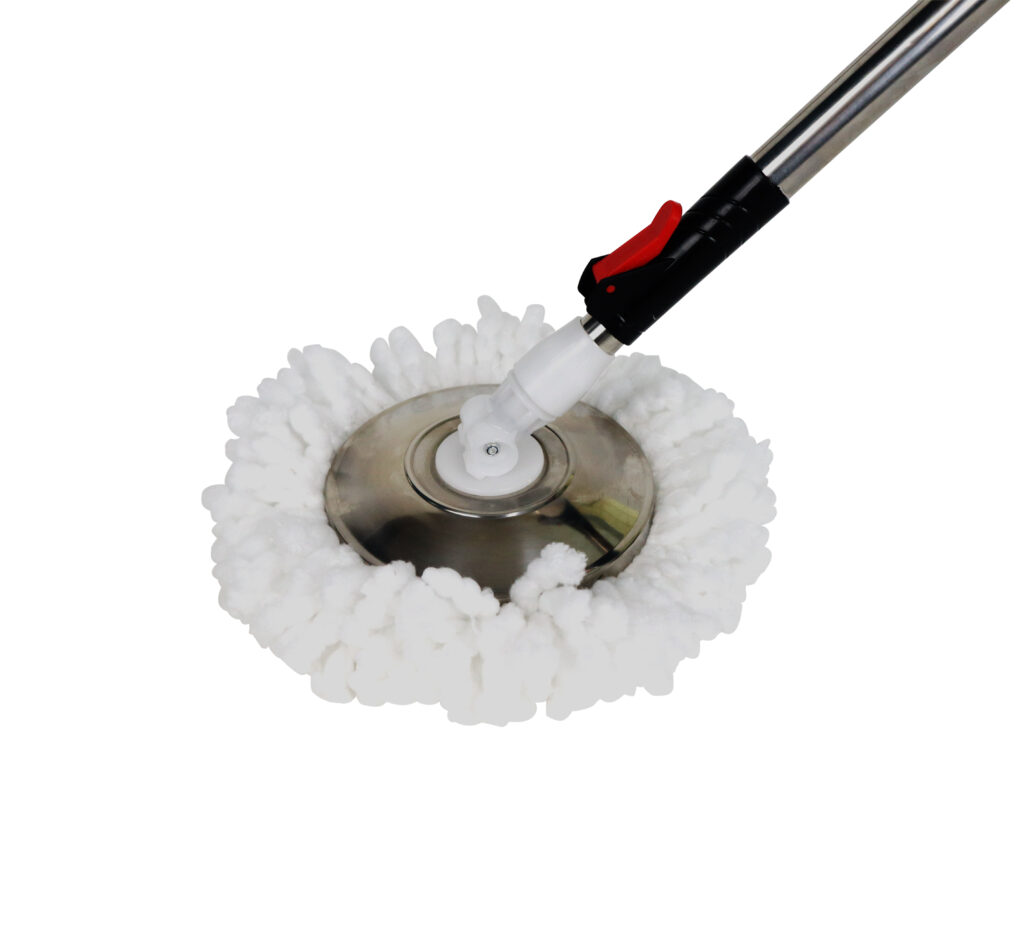 Mop Giratório Preto Cesto Em Inox Cabo De 140cm 13 Litros - Imagem 4