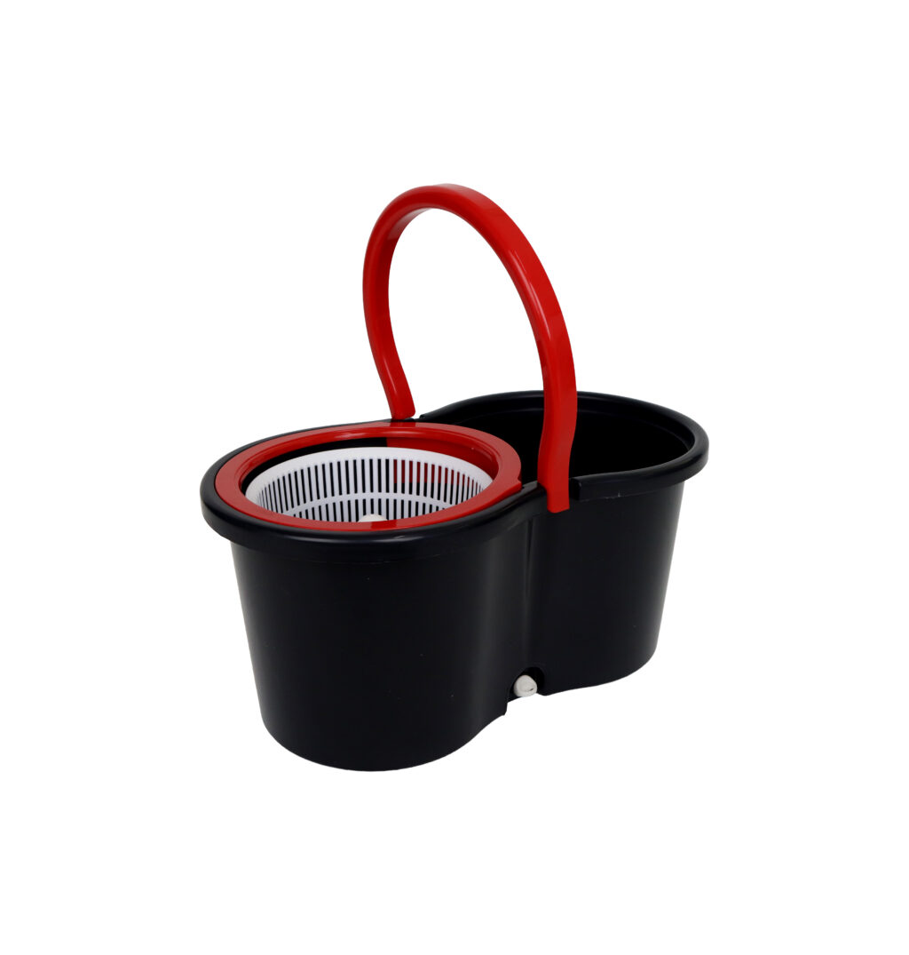 Mop Giratório Preto Cesto Em Plástico Cabo 140cm 13 litros - Imagem 5